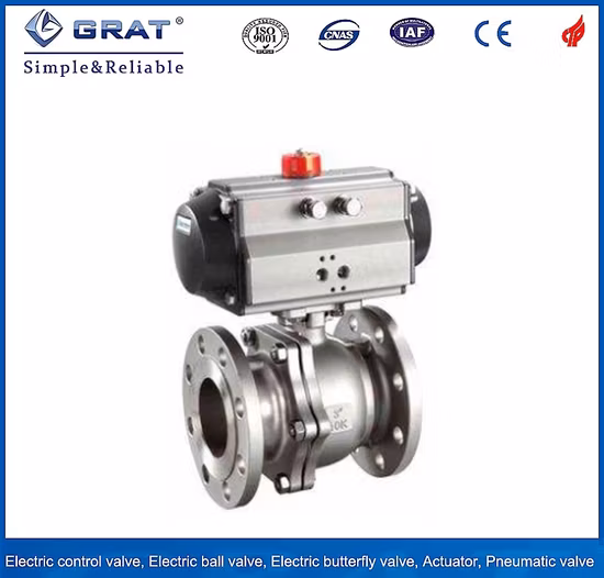 Valvola a sfera pneumatica a singola azione con flangia sede Pn40 Stl DN15 SS304